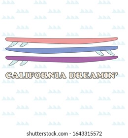color surf pattern summer young tee illustration art vector