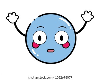 color surprised emoji face expression with arms