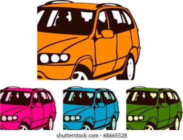 Color SUV vector drawing