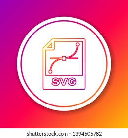 Color SVG file document icon. Download svg button line icon isolated on color background. SVG file symbol. Circle white button. Vector Illustration svg