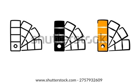 Color Swatch Fan Deck. Palette Sample Guide. Shade Selection Tool. Graphic Design Illustration.