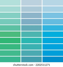 Color swatch. Green and blue shades. Vector illustration.