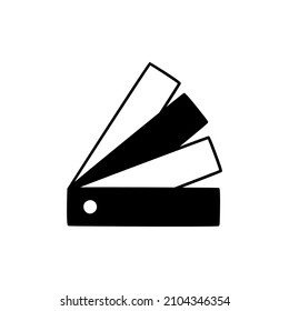 Color Swatch Icon in black flat glyph, filled style isolated on white background