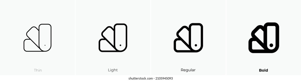 Color Swatch Icon. Thin, Light Regular And Bold Style Design Isolated On White Background