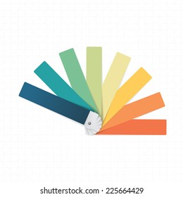 Color Swatch On White Checked Paper Background