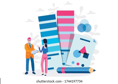  Color swatch samples. Creative designer . Graphic designer. Vector illustration for web banner, infographics, mobile. 
COLOR MODEL, color gradient.