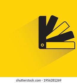 color swatch with shadow on yellow background
