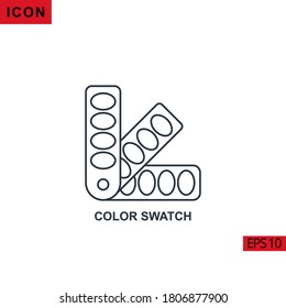 Color Swatch vector icon on white background. Illustration line icon for graphic, print media interfaces and web design.
