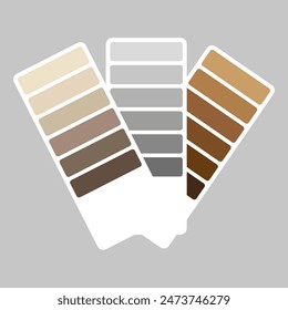 Color swatch vector. Neutral palette illustration. Beige brown gray. Design sample graphic.