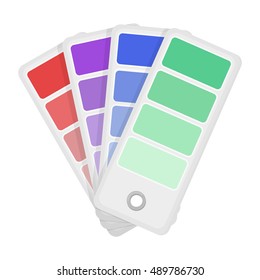 Color swatches icon in cartoon style isolated on white background. Typography symbol stock vector illustration.