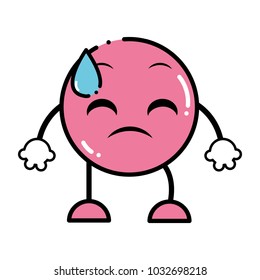 color sweating emoji expression with arms and legs