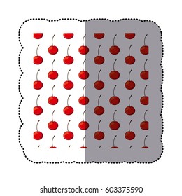 color sweet cherry background icon, vector illustration design