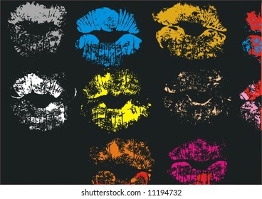 color sweet kiss stamp print