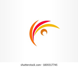 Color swirl vector logo design template