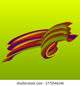 Color swirling paint flow vector. Abstract wave background.