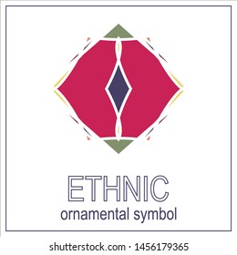 color symmetrical geometrical symbol. Vector  icon isolated on  pattern.