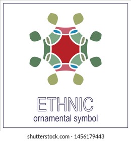 color symmetrical geometrical symbol. Vector  icon isolated on  pattern.