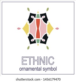 color symmetrical geometrical symbol. Vector  icon isolated on  pattern.