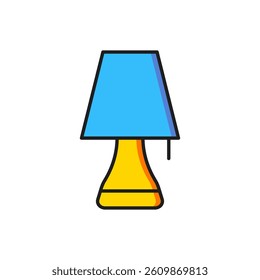 Color Table lamp icon isolated on white background. Flat filled outline style with shadow. Vector