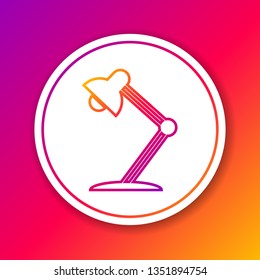 Color Table lamp line icon isolated on color background. Table office lamp. Circle white button. Vector Illustration