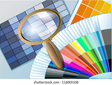 the color table with a magnifying glass