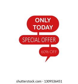  color tag discount 60% bubble icon. Element of discount tag. Premium quality graphic design icon. Signs and symbols collection icon for websites, web design, mobile app