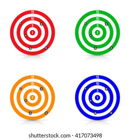 Color targets, target icon, target flat icon. Vector illustration.