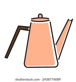 color teapot in flat style in vector. template for greeting card design sticker poster