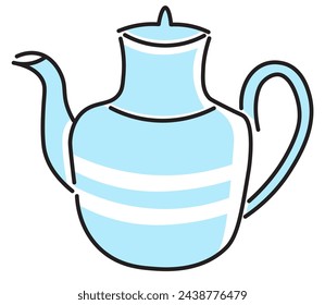 tetera de color en estilo plano en vector. plantilla para diseño de tarjeta de felicitación