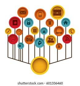 color tech icons web site, vector illustration design image