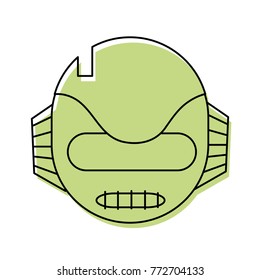 color technology robot head with ears and mouth