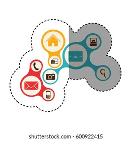 color technology service online icons, vector illustration design