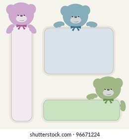 Color teddy bears with banners