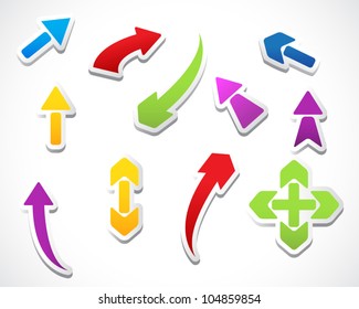 Color Template Arrows Stickers Collection Stock Vector (Royalty Free ...