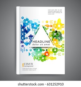 Color template book cover with abstract floral background