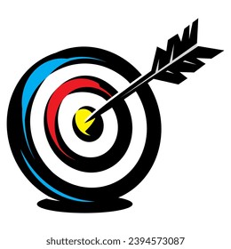 Color template for design with target and arrow.