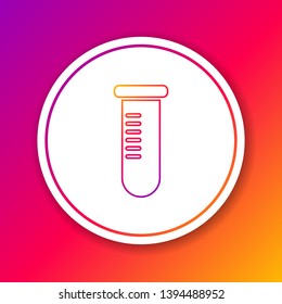 Color Test tube or flask - chemical laboratory test line icon isolated on color background. Laboratory, scientific glassware sign. Circle white button. Vector Illustration