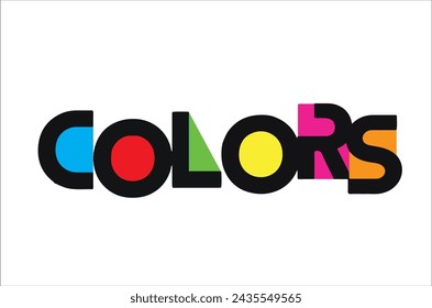 Color text abstract design template eps file