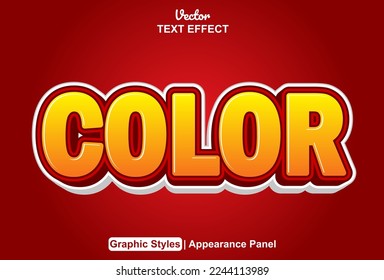 color text effect with graphic style and editable.