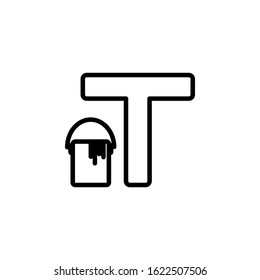 color text icon design line style. Perfect for application, web, logo and presentation template