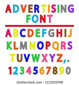 Color text. Vector illustration.