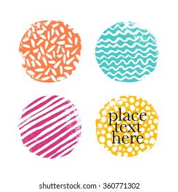 Color textured round elements for design