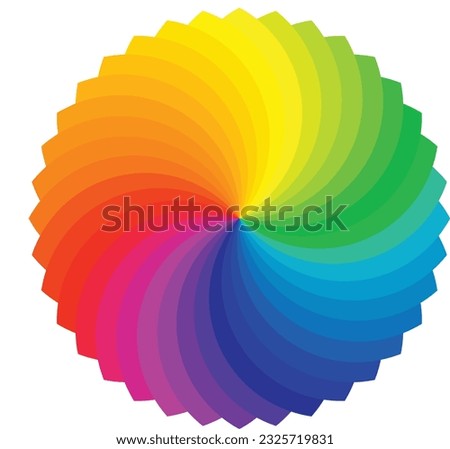 Color theory, Circular color scheme with warm and cold colors. Vector illustration of a color