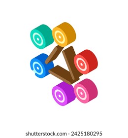 color theory ux ui design isometric icon vector. color theory ux ui design sign. isolated symbol illustration