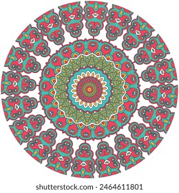 Color Therapy: A Bohemian Mandala Pattern for Relaxation