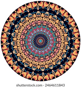 Color Therapy: A Bohemian Mandala Pattern for Relaxation