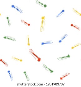 Icono del termómetro de color aislado patrón transparente en fondo blanco. Vector.