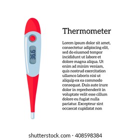 color Thermometer with the value 36,6 isolated on white background