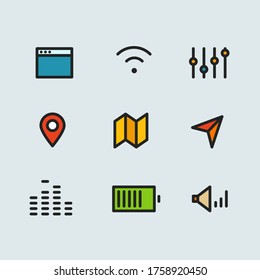 Color thin line icons vector collection