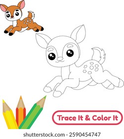 Color this playful deer vector and enjoy a relaxing nature-inspired art experience. Perfect for creative animal lovers.